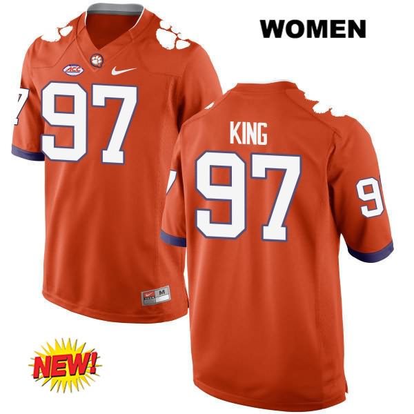 Women's Clemson Tigers #97 Carson King Stitched Orange New Style Authentic Nike NCAA College Football Jersey CPG3446KU